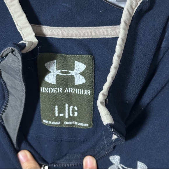 Under Armour Men Half Zip Sweater Navy Blue Size Large. - Picture 3 of 6
